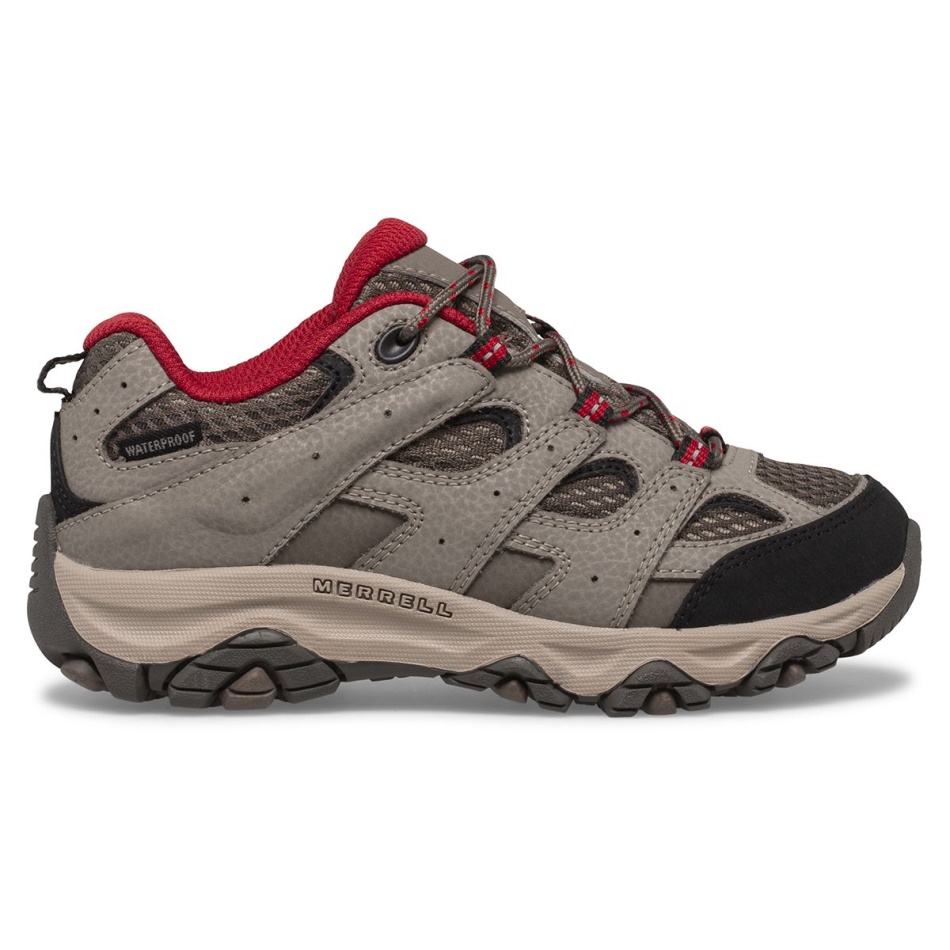 Merrell Big Kid's Moab 3 Low Lace Impermeable Zapatilla De Deporte Boulder Rojo