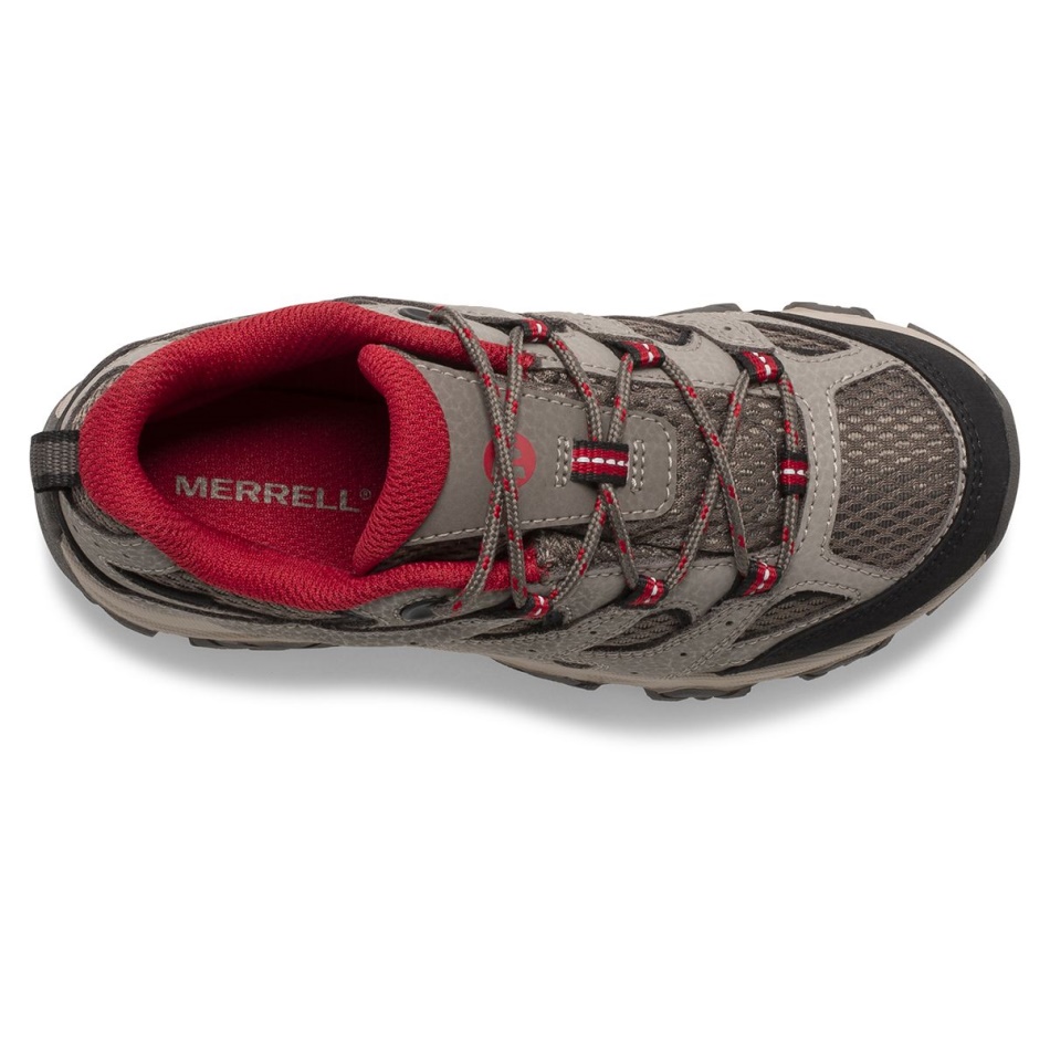 Merrell Big Kid's Moab 3 Low Lace Impermeable Zapatilla De Deporte Boulder Rojo