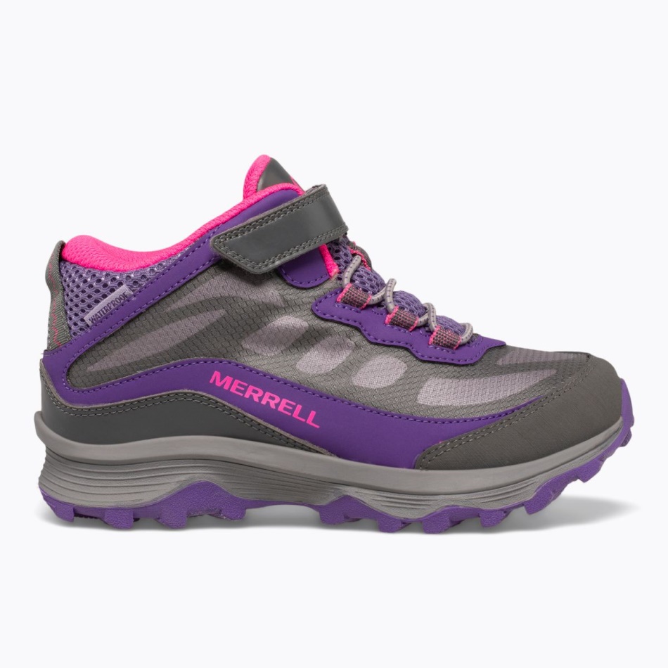Merrell Big Kid's Moab Speed Mid A/c Impermeable Gris-rosa-morado