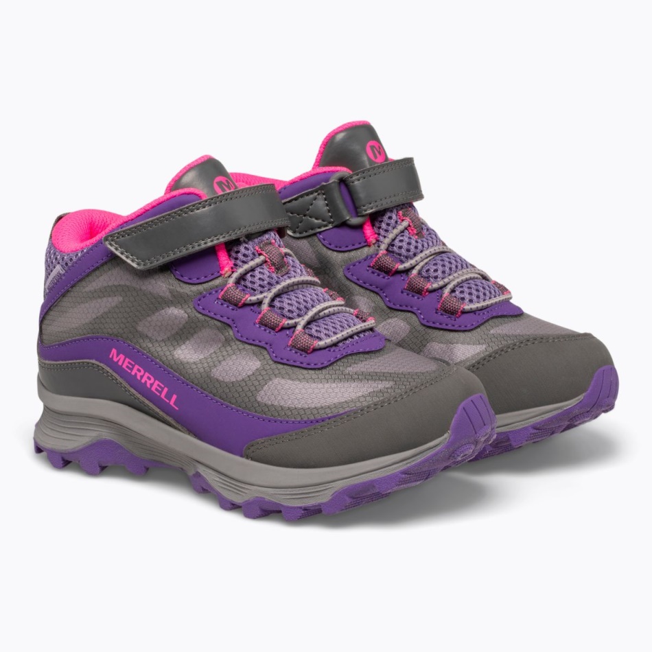 Merrell Big Kid's Moab Speed Mid A/c Impermeable Gris-rosa-morado