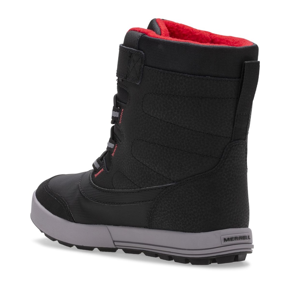 Botas Impermeables Para Niños Merrell Snow Storm Negro-gris-rojo