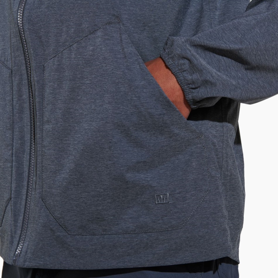 Merrell Alpine Packable Rain Shell Para Hombre Negro Jaspeado