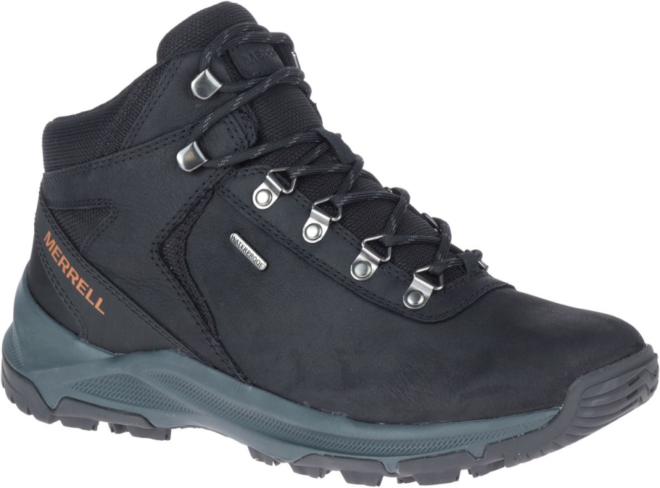 Merrell Hombre Erie Mid Cuero Impermeable Negro