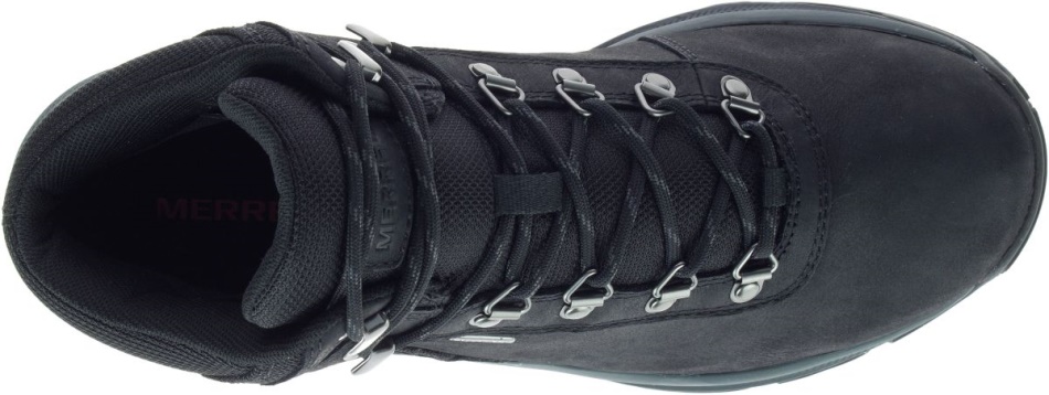 Merrell Hombre Erie Mid Cuero Impermeable Negro