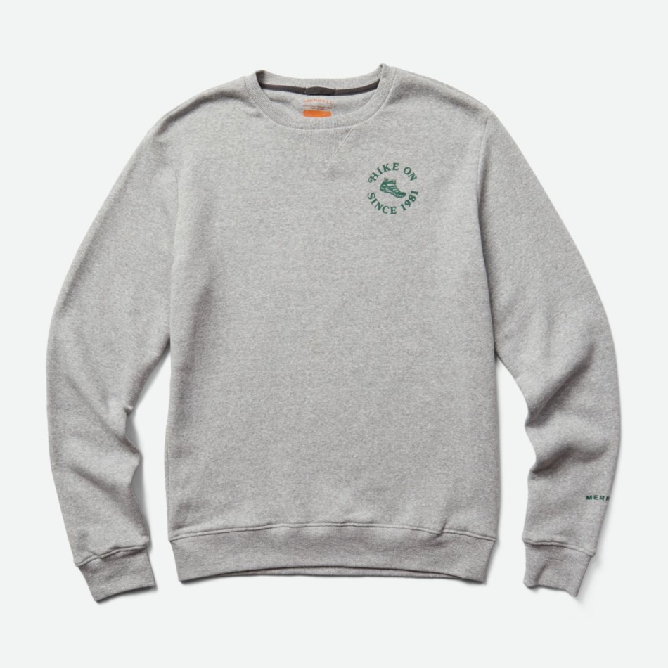 Merrell Hombre Caminata En Cuello Redondo Polar Gris Jaspeado