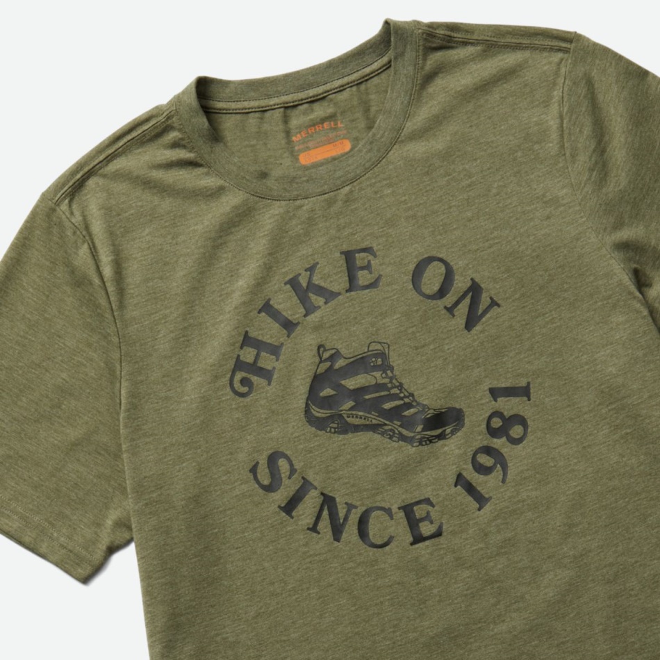 Merrell Caminata En La Camiseta De Los Hombres Brezo Oliva Polvoriento