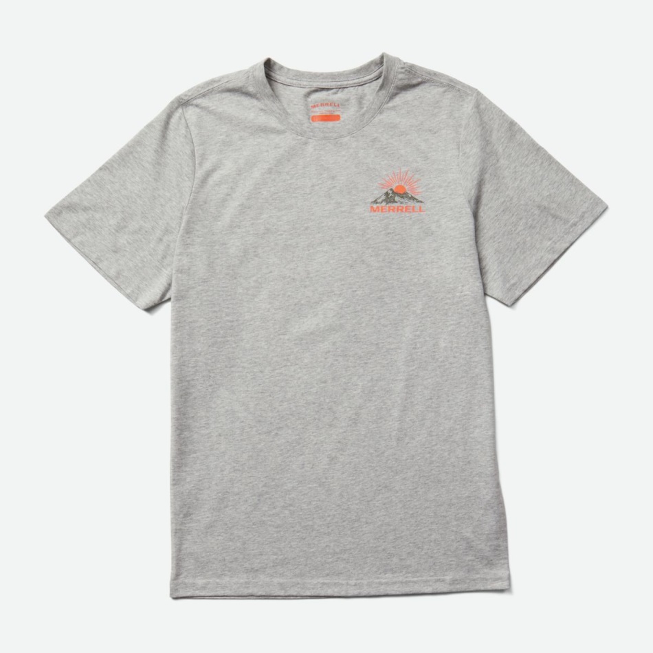 Merrell Playera Con Gráfico De Mapa Para Hombre Gris Jaspeado