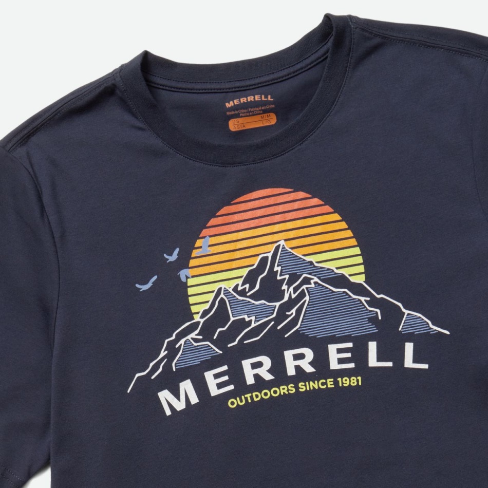 Merrell Hombres Merrell Montañas Camiseta Azul Marino