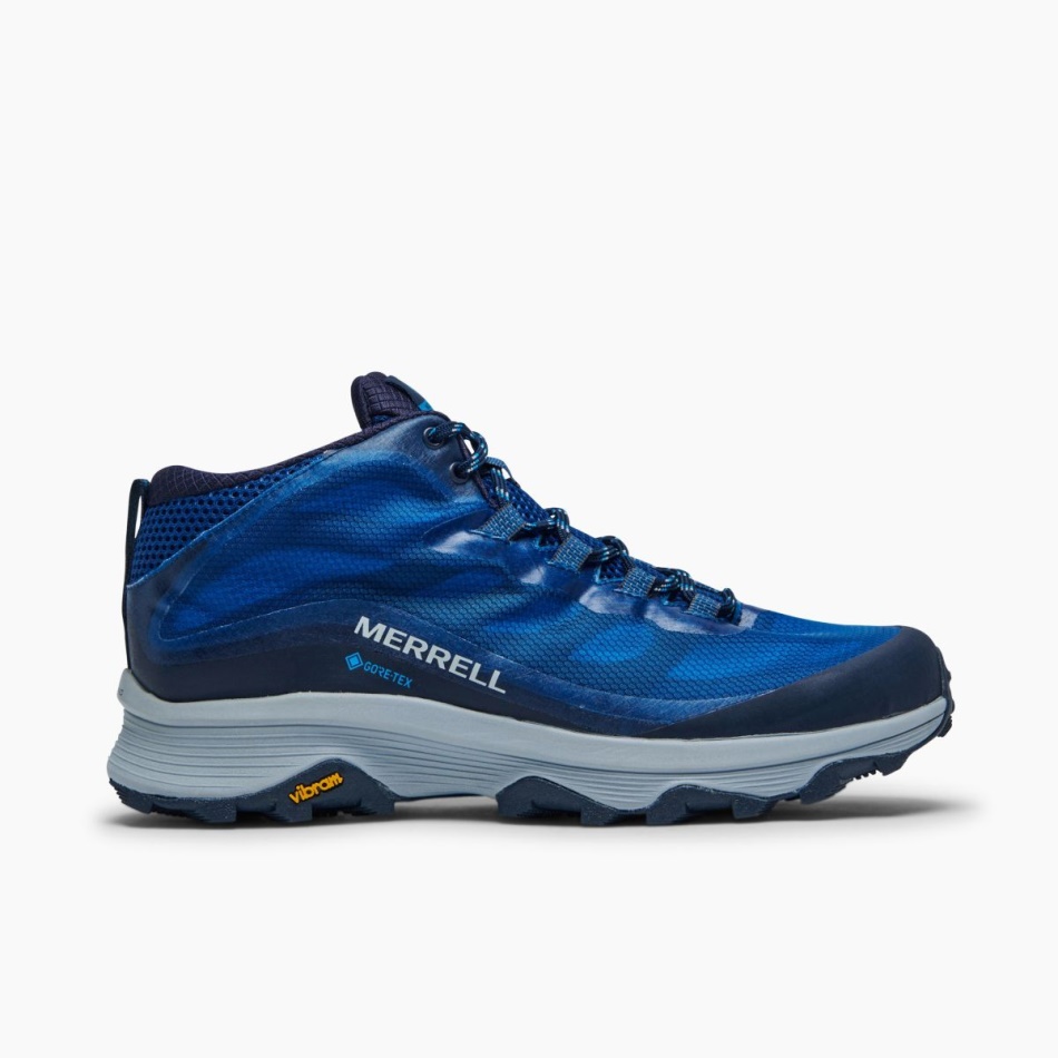 Merrell Hombre Moab Speed Mid Gore-tex Azul Marino