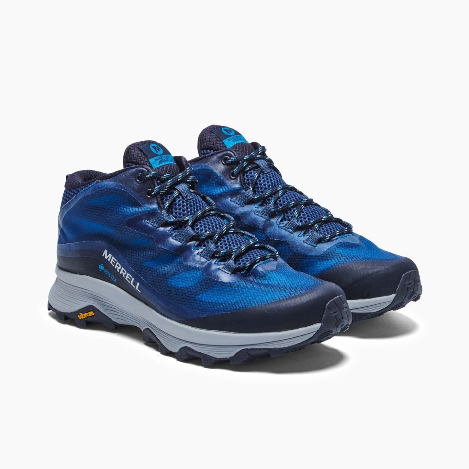 Merrell Hombre Moab Speed Mid Gore-tex Azul Marino