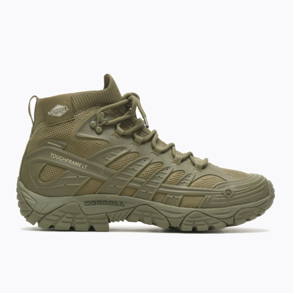 Merrell Moab Speed ​​Tactical Mid Impermeable Para Hombre Verde Oliva