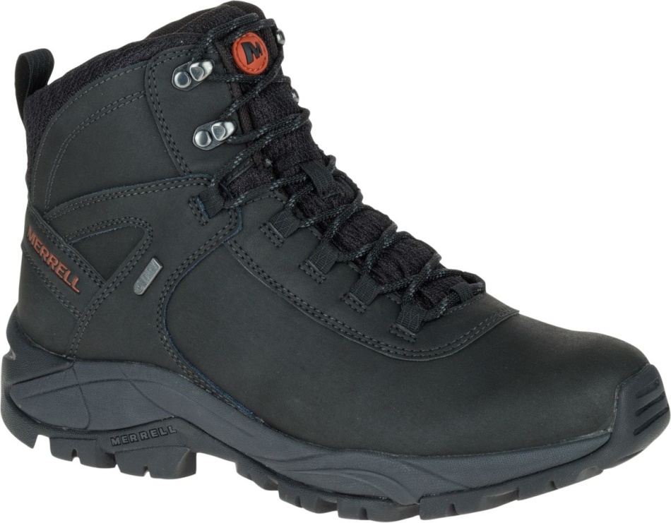 Merrell Hombre Vego Mid Cuero Impermeable Negro