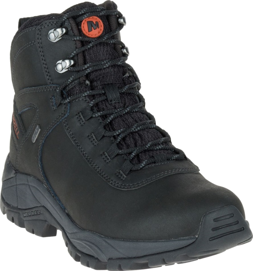 Merrell Hombre Vego Mid Cuero Impermeable Negro