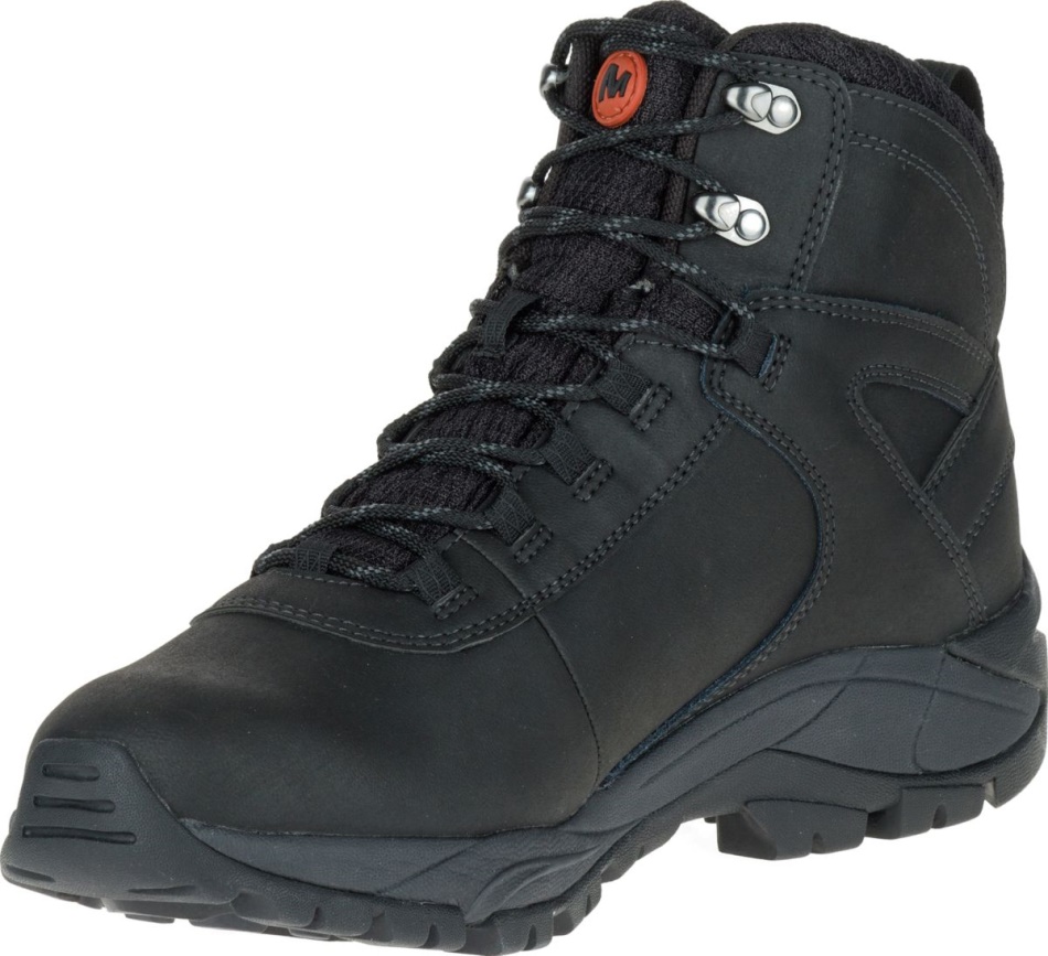 Merrell Hombre Vego Mid Cuero Impermeable Negro