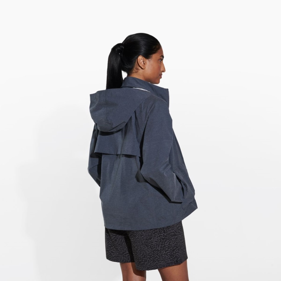 Merrell Alpine Packable Rain Shell Para Mujer, Negro Jaspeado