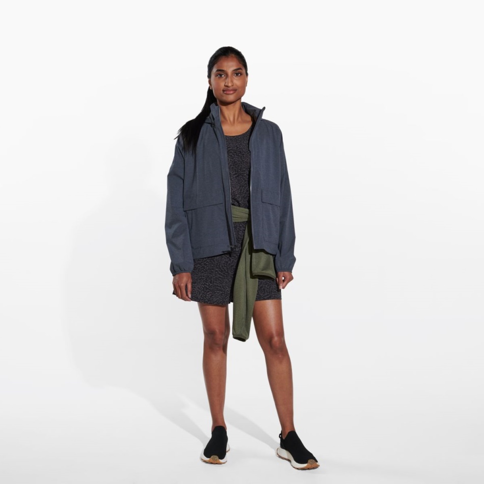 Merrell Alpine Packable Rain Shell Para Mujer, Negro Jaspeado