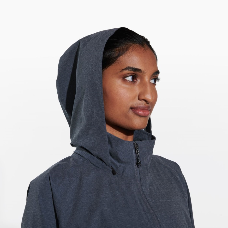 Merrell Alpine Packable Rain Shell Para Mujer, Negro Jaspeado