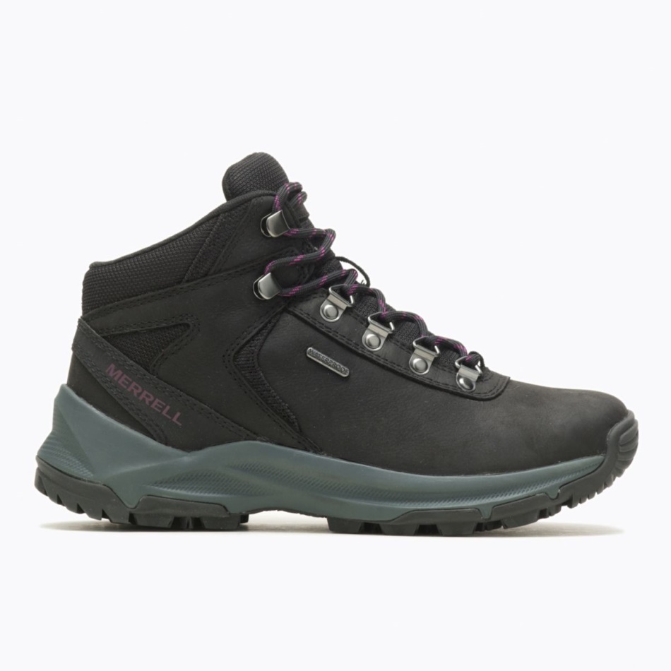 Merrell Mujer Erie Mid Cuero Impermeable Negro