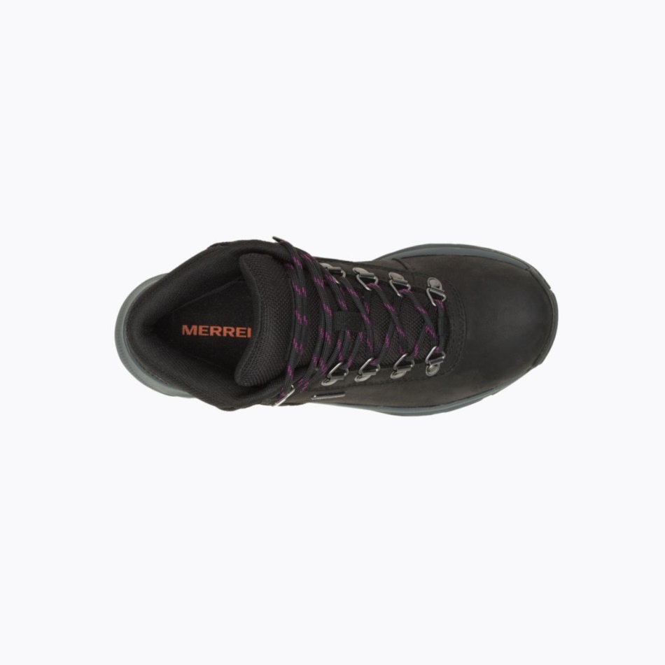 Merrell Mujer Erie Mid Cuero Impermeable Negro