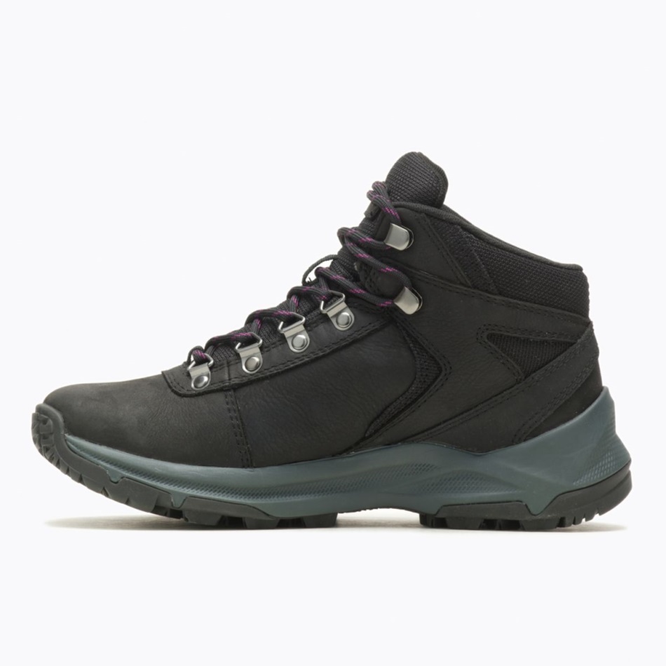 Merrell Mujer Erie Mid Cuero Impermeable Negro