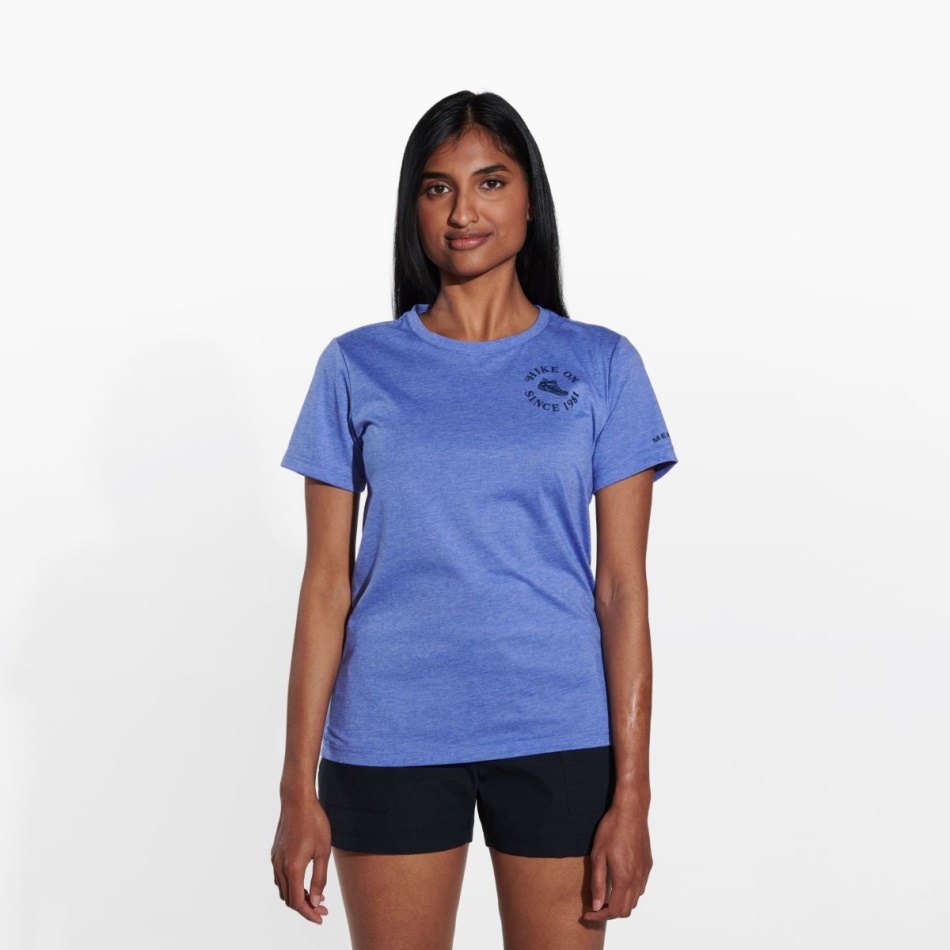 Merrell Caminata En Camiseta De Mujer Baja Azul Jaspeado