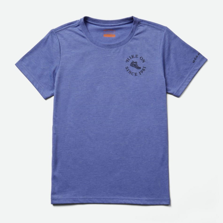 Merrell Caminata En Camiseta De Mujer Baja Azul Jaspeado