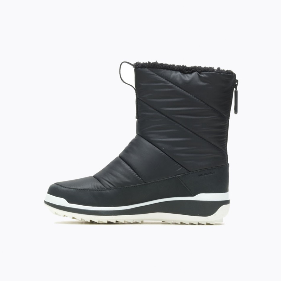 Merrell Mujer Snowcreek Sport Mid Zip Polar Impermeable Negro