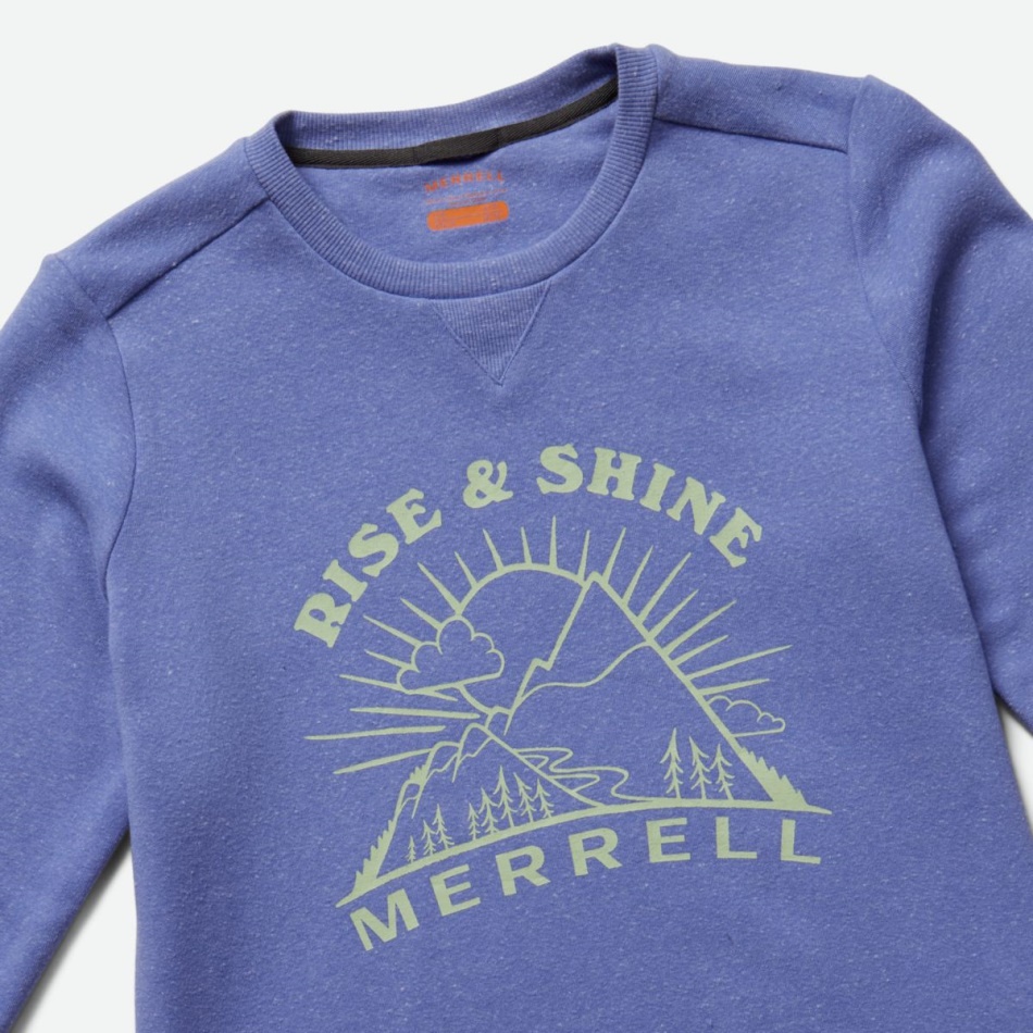 Merrell Team Outdoor - Forro Polar Con Cuello Redondo Para Mujer, Baja Azul Jaspeado