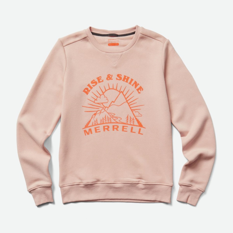 Merrell Team Outdoor - Forro Polar Con Cuello Redondo Para Mujer, Color Rosa Humo Jaspeado