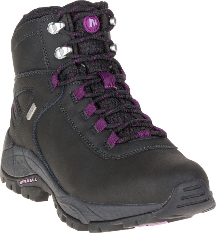 Merrell Mujer Vego Mid Cuero Impermeable Negro-gloxinia