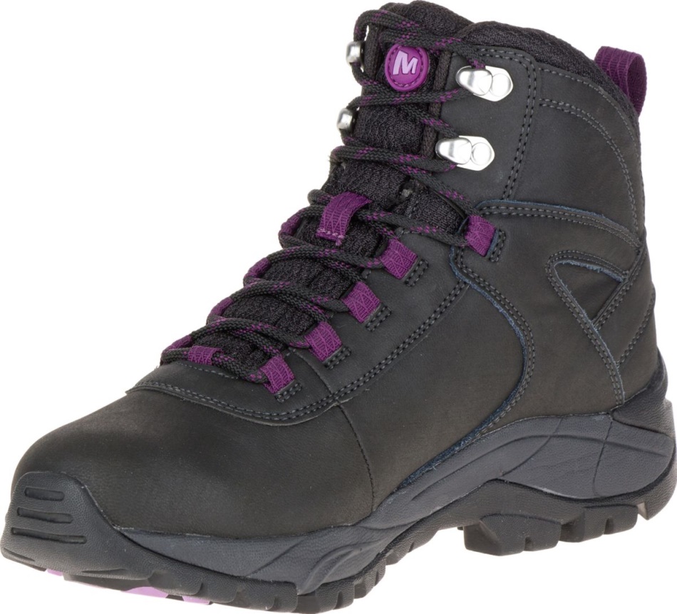 Merrell Mujer Vego Mid Cuero Impermeable Negro-gloxinia
