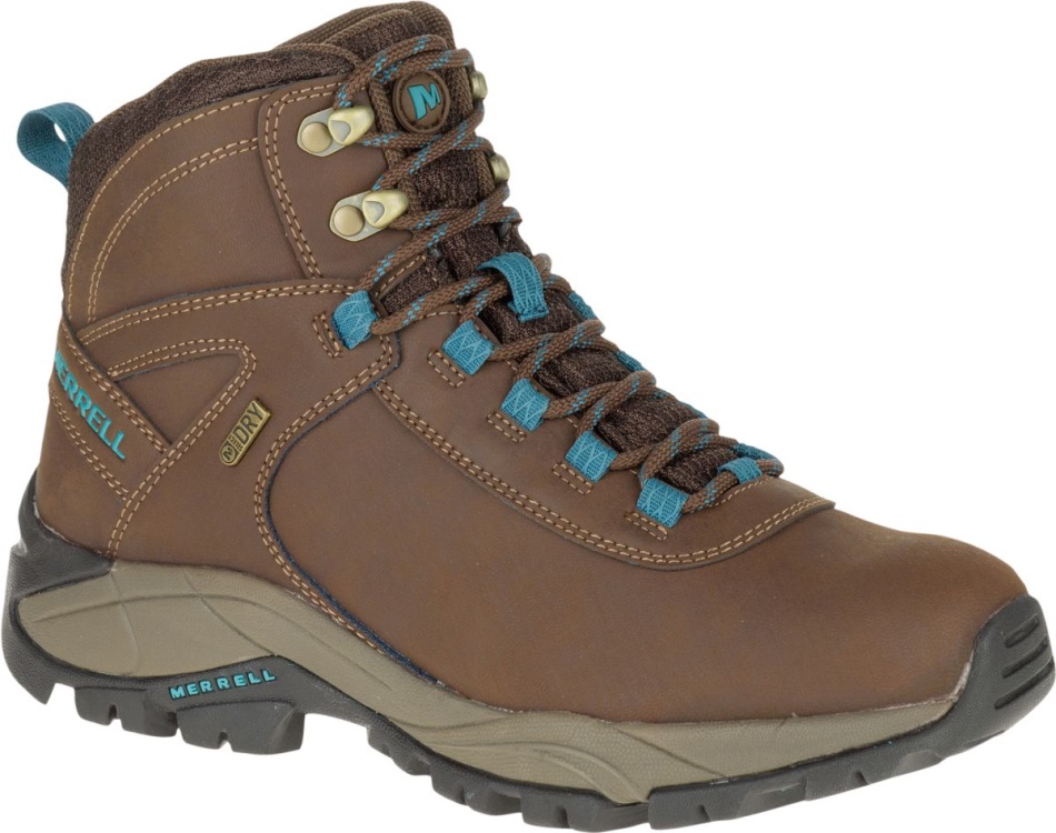 Merrell Mujer Vego Mid Cuero Impermeable Dark Earth-britanny Blue