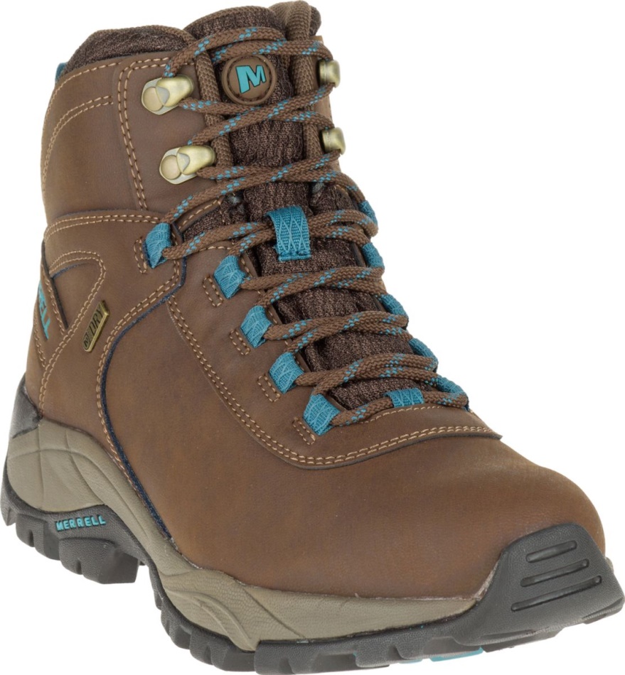 Merrell Mujer Vego Mid Cuero Impermeable Dark Earth-britanny Blue