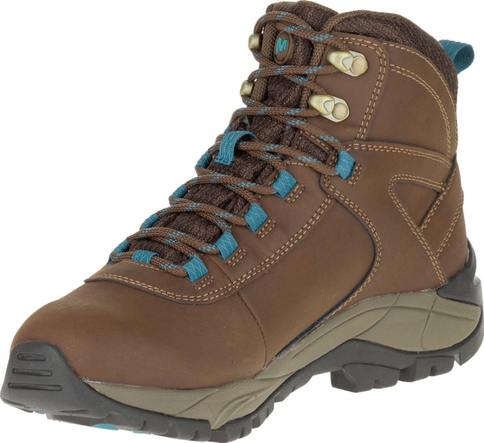 Merrell Mujer Vego Mid Cuero Impermeable Dark Earth-britanny Blue
